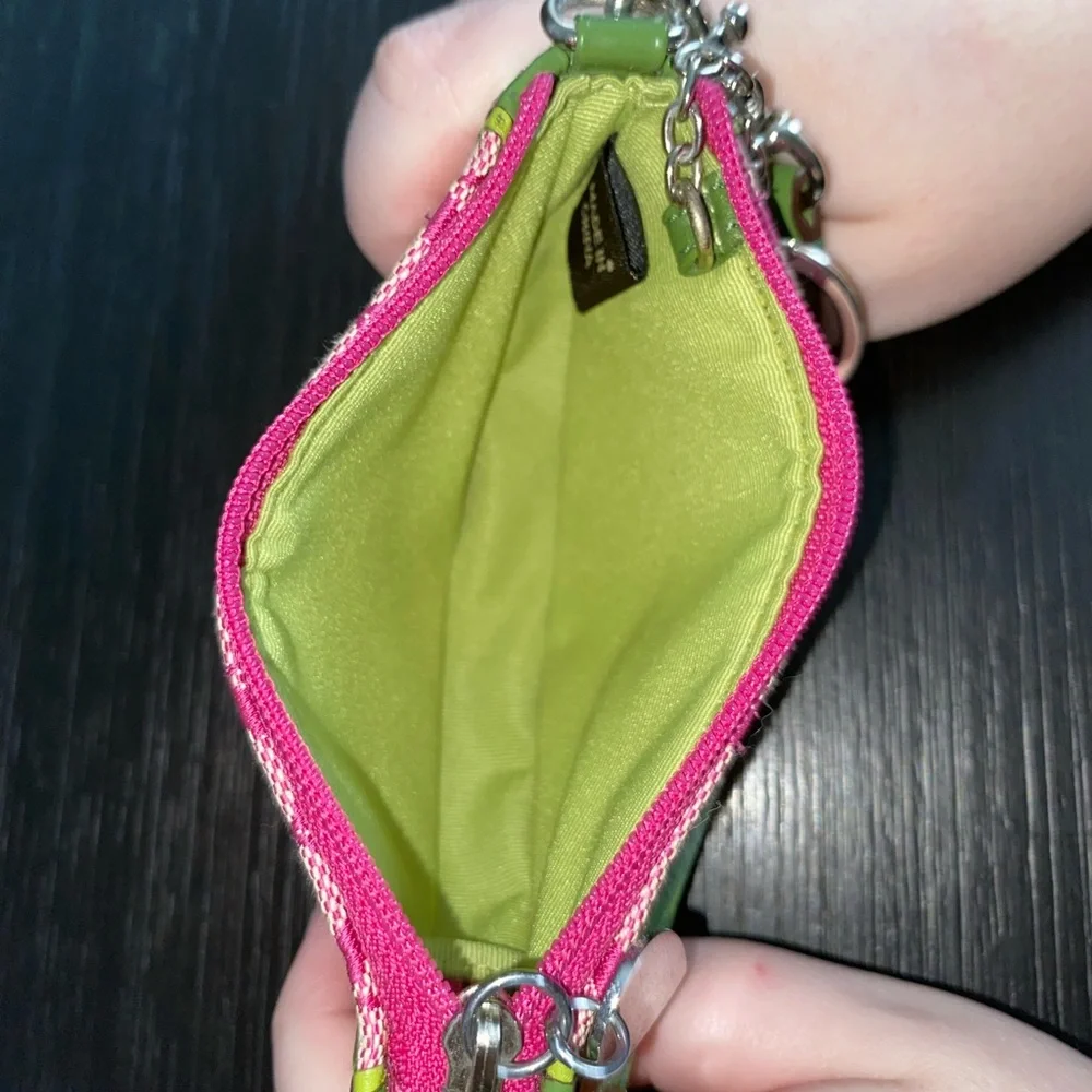 Coach Pink and Green Watermelon Wristlet - Picture 5 of 10